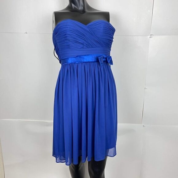 Monique lhuillier ML bridesmaids ocassion evening chiffon slyle floaty blue sz0 - Picture 1 of 11